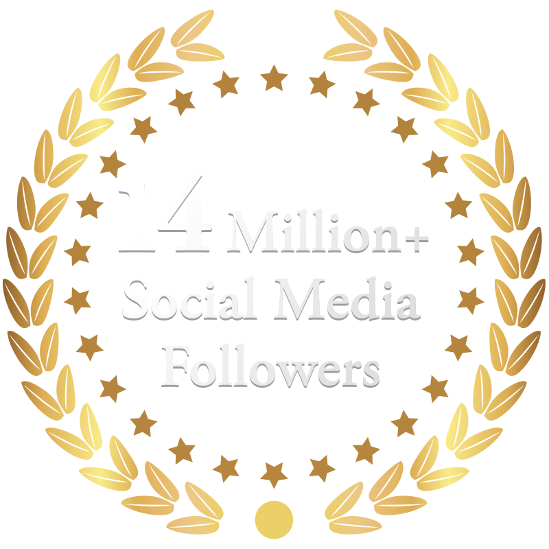 14M-Badge 9 Million+ Social Media Followers